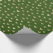 Emerald Green Gold Foil Liebe Hört das Umschlagpap Geschenkpapier (Ecke)