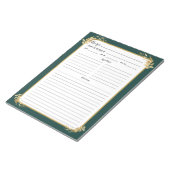 Emerald Green Gold Foliage Recipebinder Notepad Notizblock (angewinkelt)