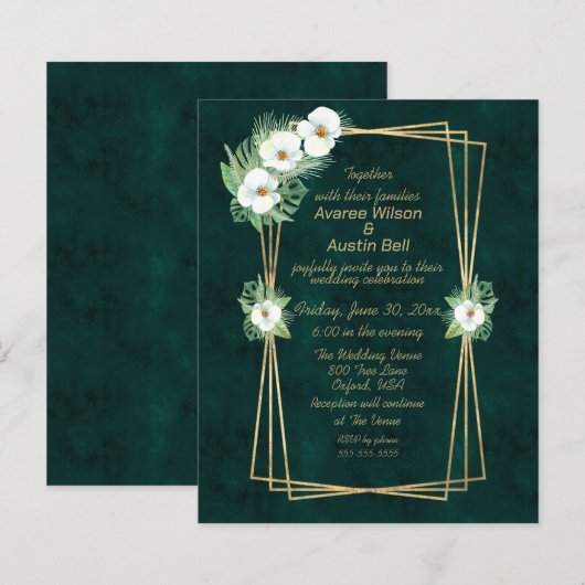 Emerald Green Gold Frame Floral (Vorne/Hinten)