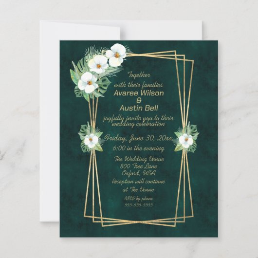 Emerald Green Gold Frame Floral (Vorderseite)