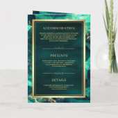 Emerald Green Gold Gemstone QR Code für muslimisch Einladung (Rückseite)