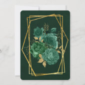 Emerald Green Gold Geometric Brautparty Einladung (Rückseite)