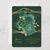 Emerald Green Gold Geometric Brautparty Einladung (Vorderseite)