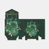 Emerald Green & Gold Geometric Floral Wedding Favo Geschenkschachtel (Ungefaltet)