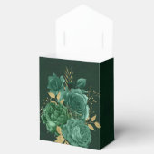 Emerald Green & Gold Geometric Floral Wedding Favo Geschenkschachtel (Geöffnet)