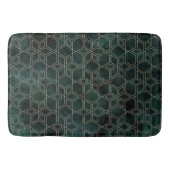 Emerald Green Gold Geometric Muster Badematte (Vorderseite)