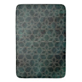 Emerald Green Gold Geometric Muster Badematte (Vorderseite Vertikal)