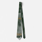 Emerald Green Gold Geometric Wedding Krawatte (Vorderseite)