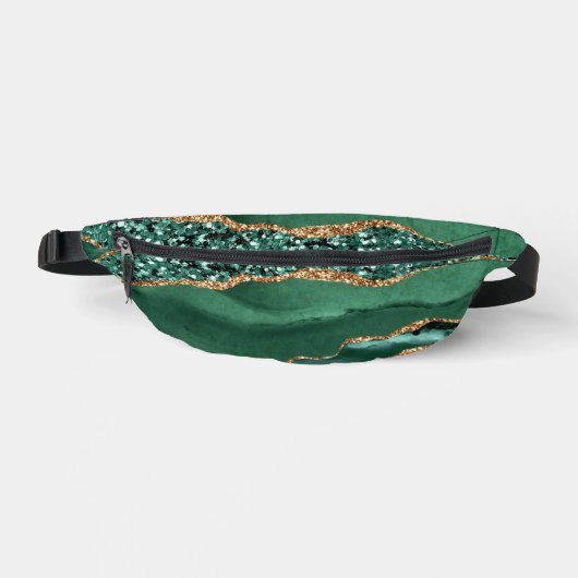 Emerald Green Gold Glitzer Funkelnd Fanny Pack Bauchtasche (Vorderseite)