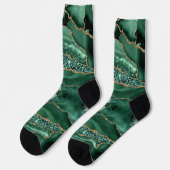 Emerald Green Gold Glitzer Funkelnd Socken aus Mar (Linkes Detail)