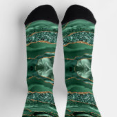 Emerald Green Gold Glitzer Funkelnd Socken aus Mar (Oben)