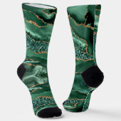 Emerald Green Gold Glitzer Funkelnd Socken aus Mar (Gewinkelt)