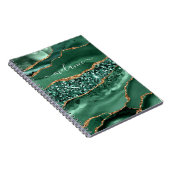 Emerald Green Gold Glitzer Individuelle Name Noteb Notizblock (Rechte Seite)