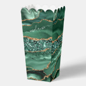 Emerald Green Gold Glitzer Individuelle Name Popco Geschenkschachtel (Rückseite)