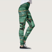 Emerald Green Gold Glitzer Leggings (Rechts)