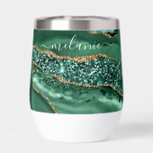 Emerald Green Gold Glitzer Marble Individuelle Nam (Rückseite)