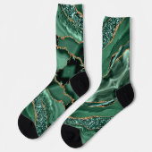 Emerald Green Gold Glitzer Socks Socken (Linkes Detail)