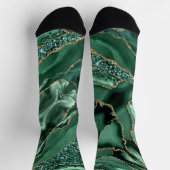 Emerald Green Gold Glitzer Socks Socken (Oben)