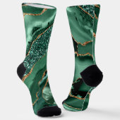 Emerald Green Gold Glitzer Sparkone Socks Socken (Gewinkelt)