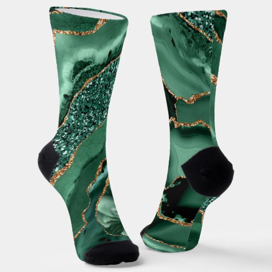Emerald Green Gold Glitzer Sparkone Socks Socken (Gewinkelt)