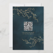 Emerald Green Gold Greenery Brautparty Einladung (Rückseite)