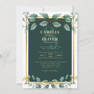 Emerald Green Gold Hochzeitseinladungen Digital Einladung