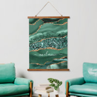 Emerald Green Gold - Ihr Name Tapestry