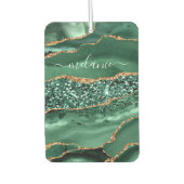 Emerald Green Gold Individuelle Name Air Freshener Autolufterfrischer (Vorderseite)