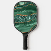 Emerald Green Gold Individuelle Name Pickleball Pa Schläger (Rückseite)