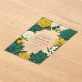 Emerald Green, Gold & Ivory Floral Wedding Acryleinladungen (Ablage )
