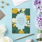 Emerald Green, Gold & Ivory Floral Wedding Acryleinladungen (In Situ (Hochzeit))