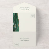 Emerald Green Gold Ivory Meal Options Wedding All In One Einladung (Außenbereich)