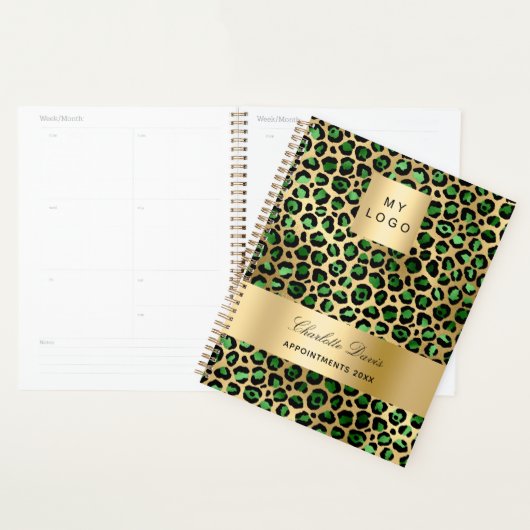 Emerald Green Gold Leopard Business Logo 2025 Planer (Anzeige)