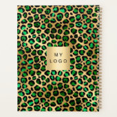 Emerald Green Gold Leopard Business Logo 2025 Planer (Rückseite)