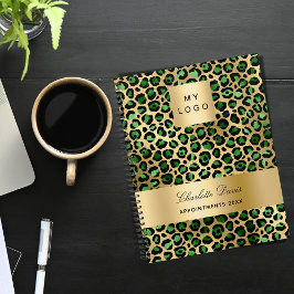 Emerald Green Gold Leopard Business Logo 2025 Planer