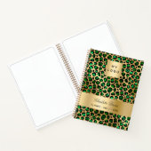 Emerald-Green-Gold-Leopard-Firmenlogo Notizblock (Innenseite)