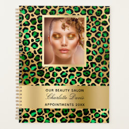 Emerald Green Gold Leopard Schönheitssalon 2026 Planer