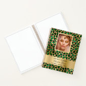 Emerald Green Gold Leopard Schönheitssalon Busines Notizblock (Innenseite)