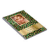 Emerald Green Gold Leopard Schönheitssalon Busines Notizblock (Rechte Seite)