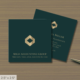 Emerald Green Gold-Logo Quadratische Visitenkarte