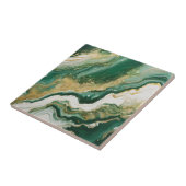 Emerald Green & Gold Marble Agate Abstract Fliese (Seite)