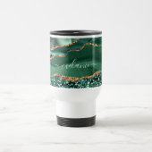 Emerald Green Gold Marble Individuelle Name Travel Reisebecher (Mittel)