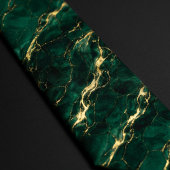Emerald Green & Gold Marble Krawatte