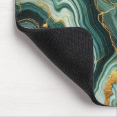 Emerald Green & Gold Marble Look Glam Mousepad (Ecke)