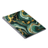 Emerald Green & Gold Marble Look Glam Notizblock (Rechte Seite)
