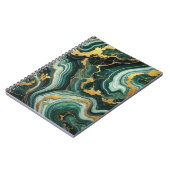 Emerald Green & Gold Marble Look Glam Notizblock (Linke Seite)