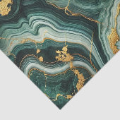 Emerald Green & Gold Marble Look Glam Wedding Seidenpapier (Ausschnitt)