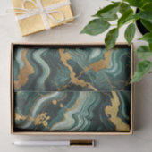 Emerald Green & Gold Marble Look Glam Wedding Seidenpapier (Geschenk)