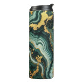 Emerald Green & Gold Marble Look Glam Wedding Thermosbecher (Nach links gedreht)