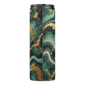 Emerald Green & Gold Marble Look Glam Wedding Thermosbecher (Rückseite)